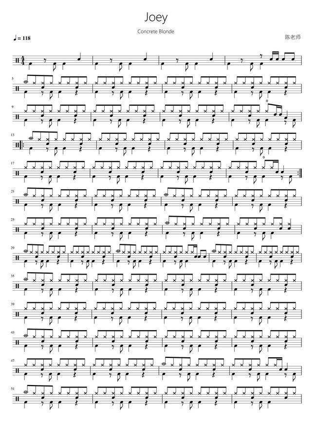 Concrete Blonde Joey By Sheet Music