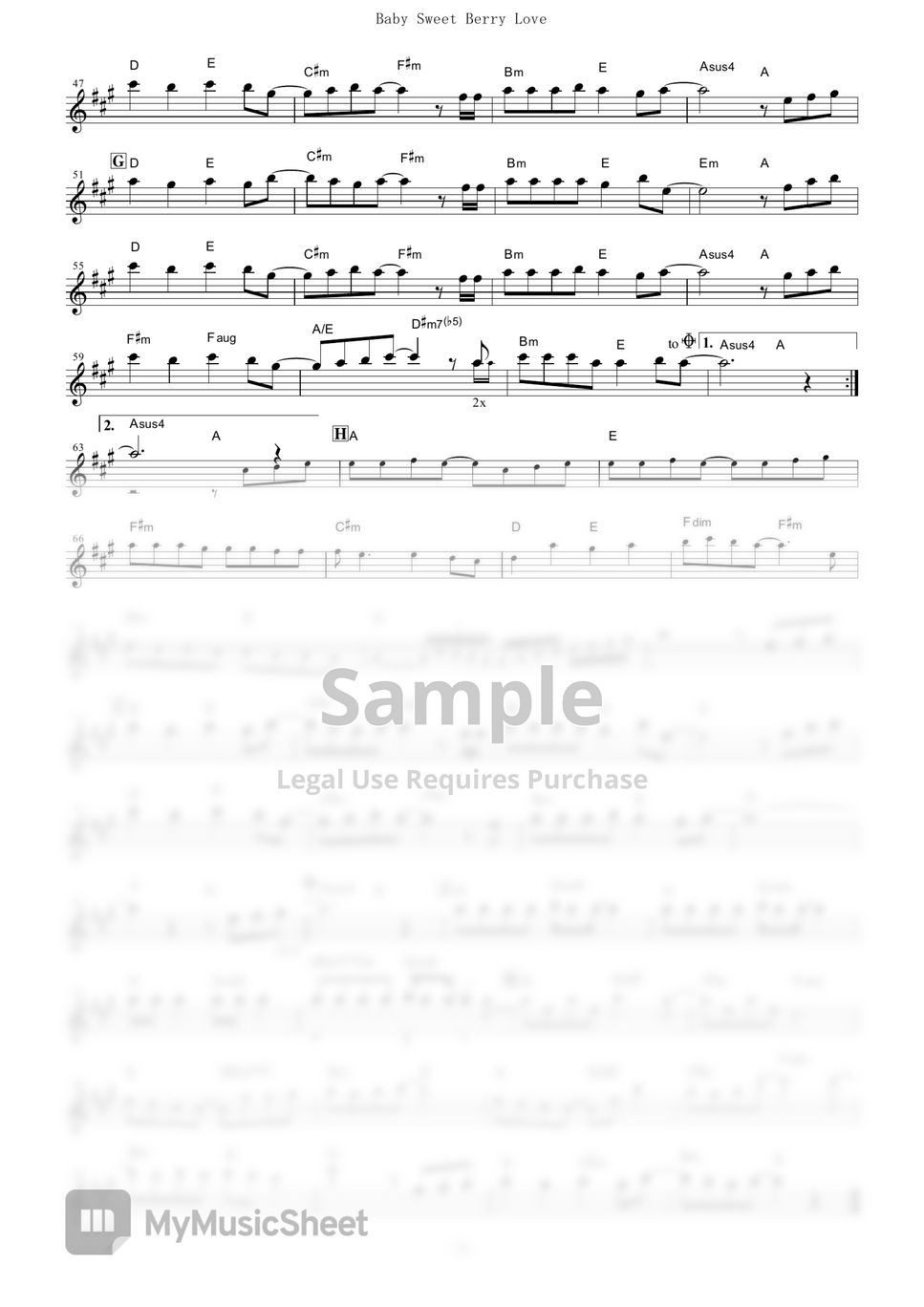 The Hentai Prince And The Stony Cat Baby Sweet Berry Love In C Sheet Music By Yui Ogura