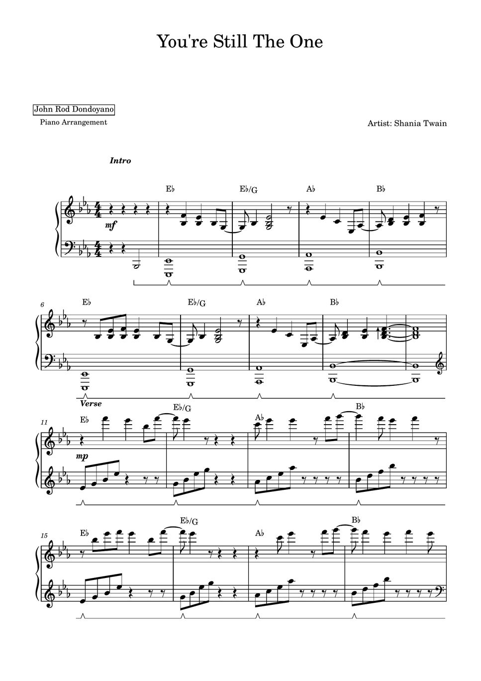 Shania Twain You Re Still The One Piano Sheet Sheets By John Rod