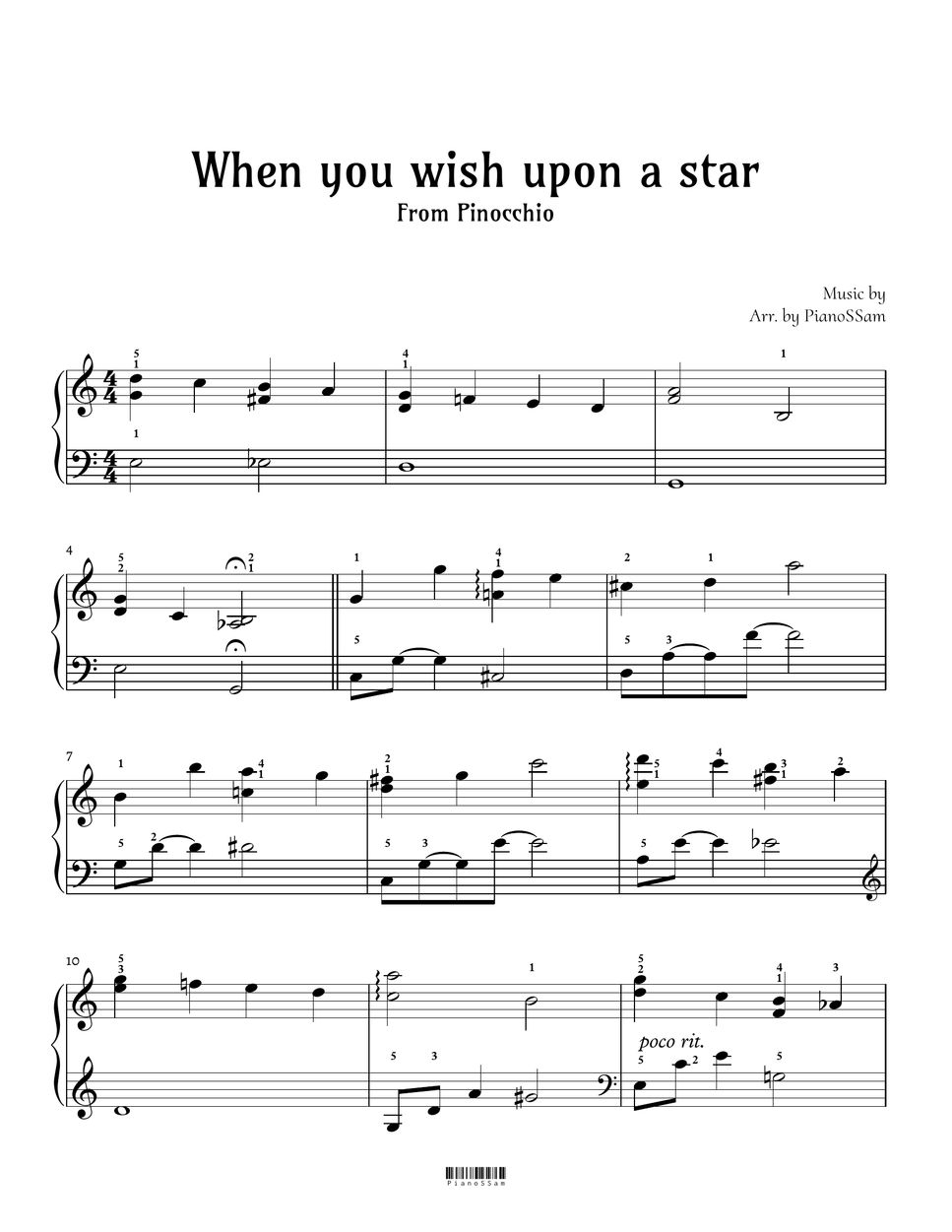 Leigh Harline When You Wish Upon A Star Pinocchio By Pianossam