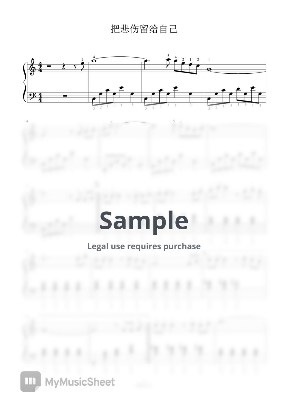 Full Fingering Piano Score By