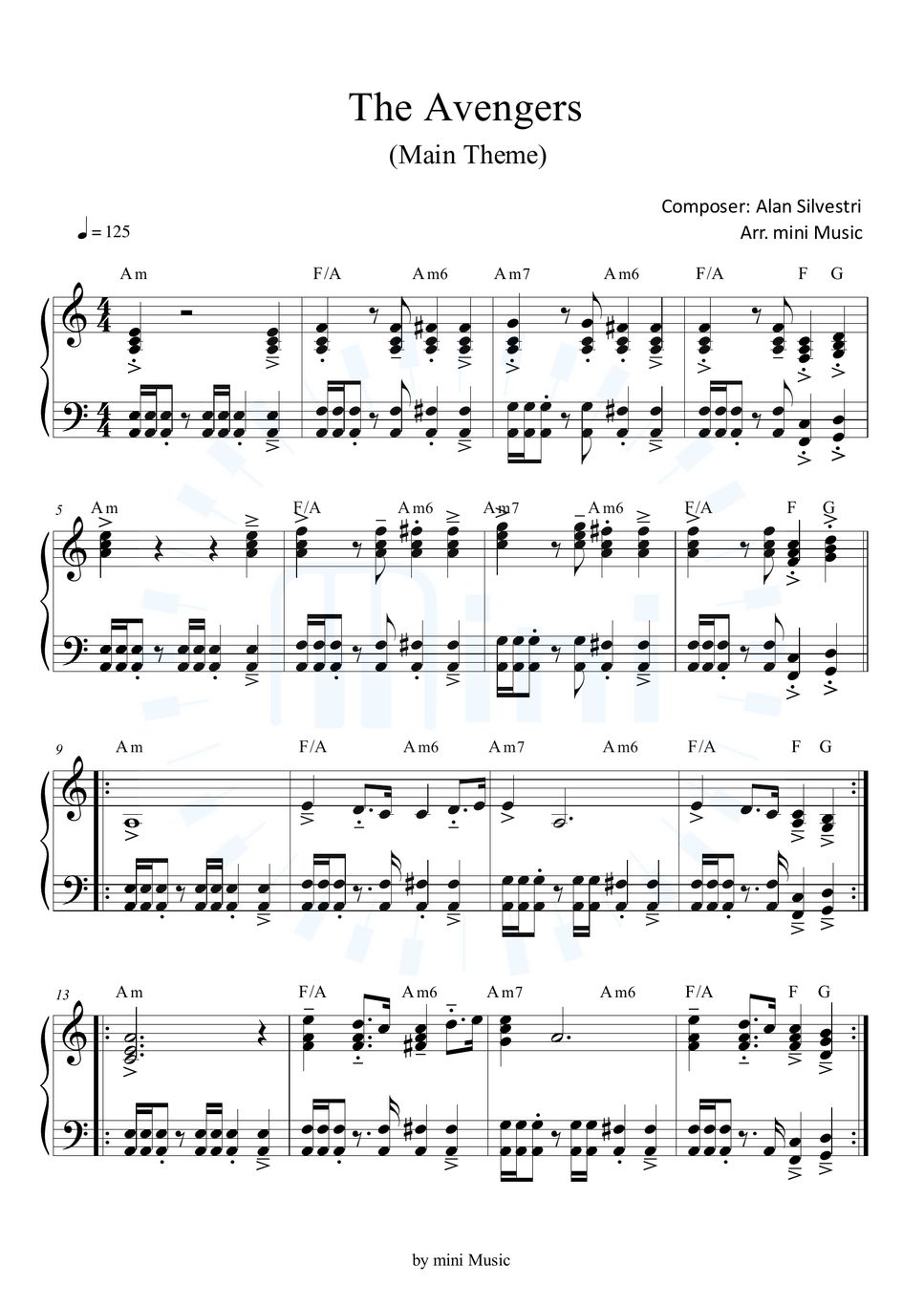 The Avengers Avengers Main Theme Ost Easy Ver Sheets By