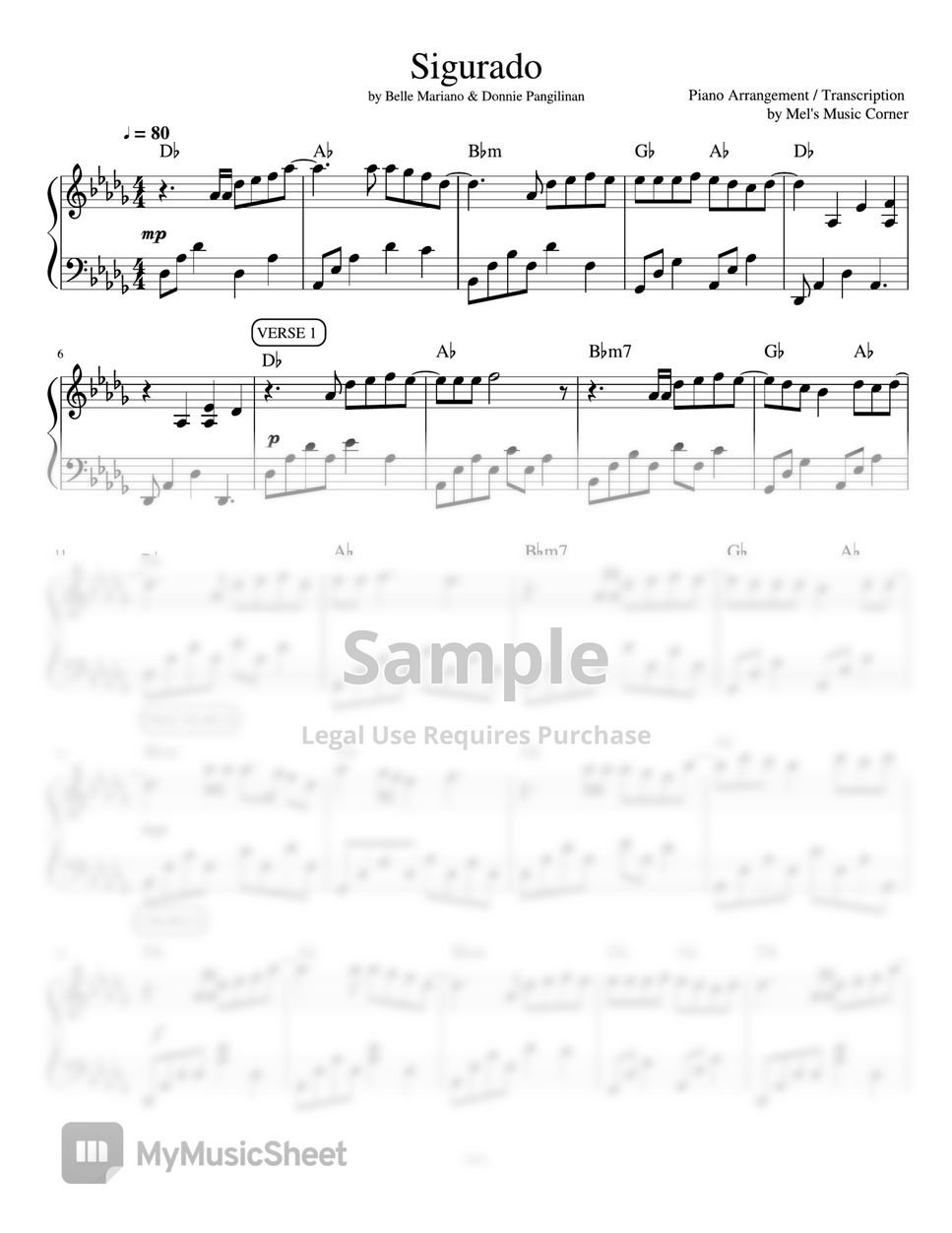 Belle Mariano Donnie Pangilinan Sigurado Piano Sheet Music Sheets