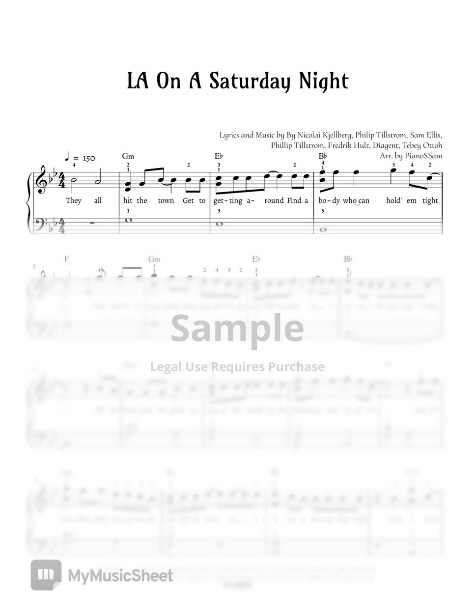 Hearts Colors Level La On A Saturday Night Piano Arrangement