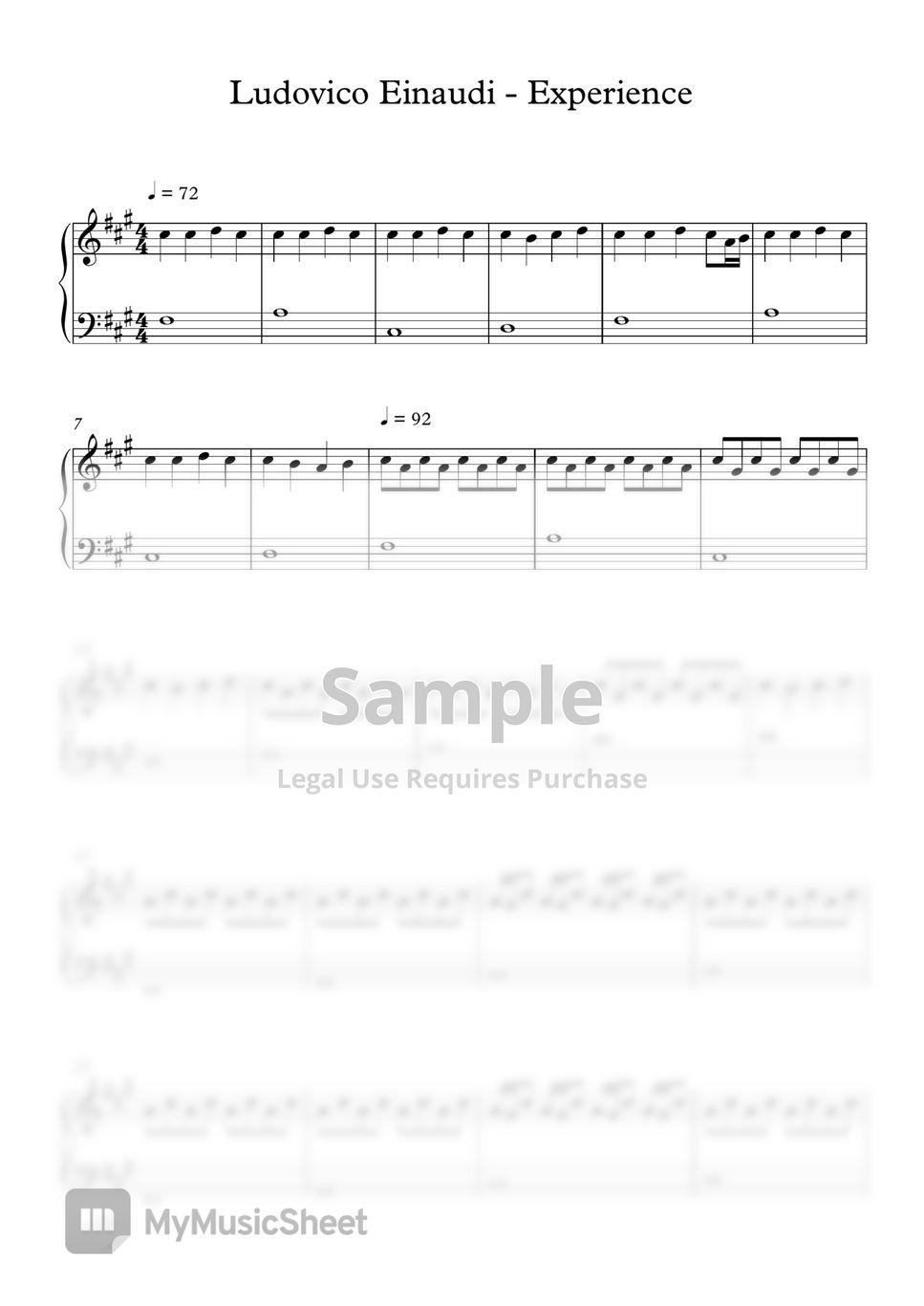 Ludovico Einaudi Experience EASY Sheets By PianoGenius