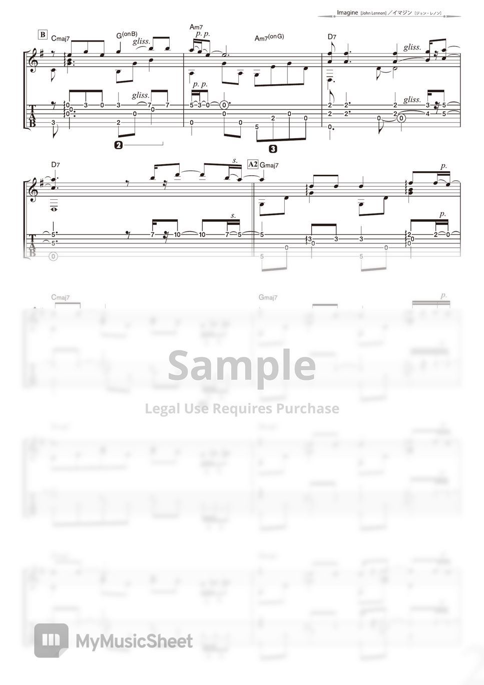 John Lennon Imagine Solo Guitar Sheets By Daisuke Minamizawa