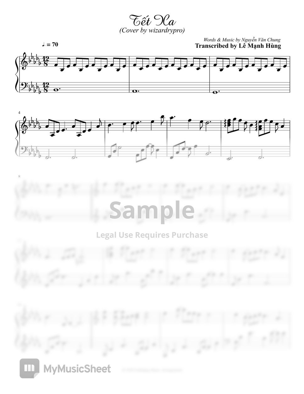 Cover by wizardrypro TẾT XA Transcribed Partition musicale by Le