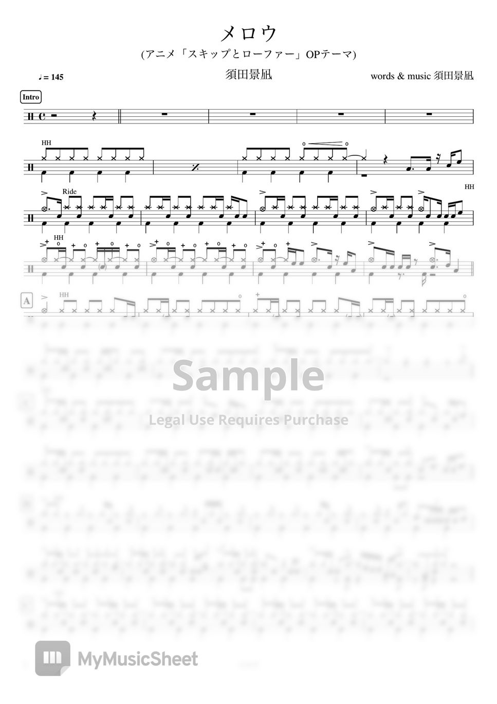 Op By Cookai S J Pop Drum Sheet Music