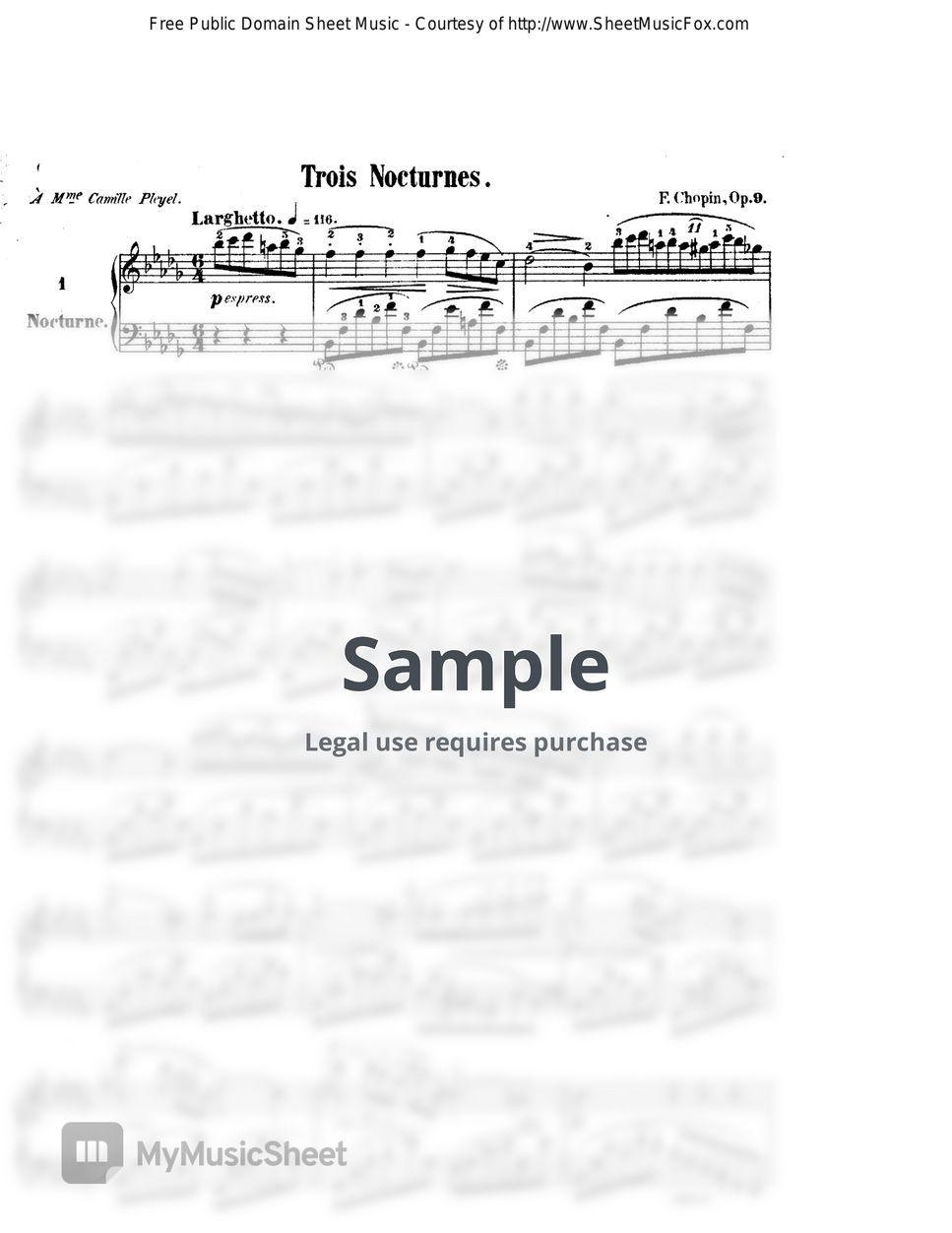 Fr D Ric Chopin Nocturne In B Flat Minor Op No Sheets By