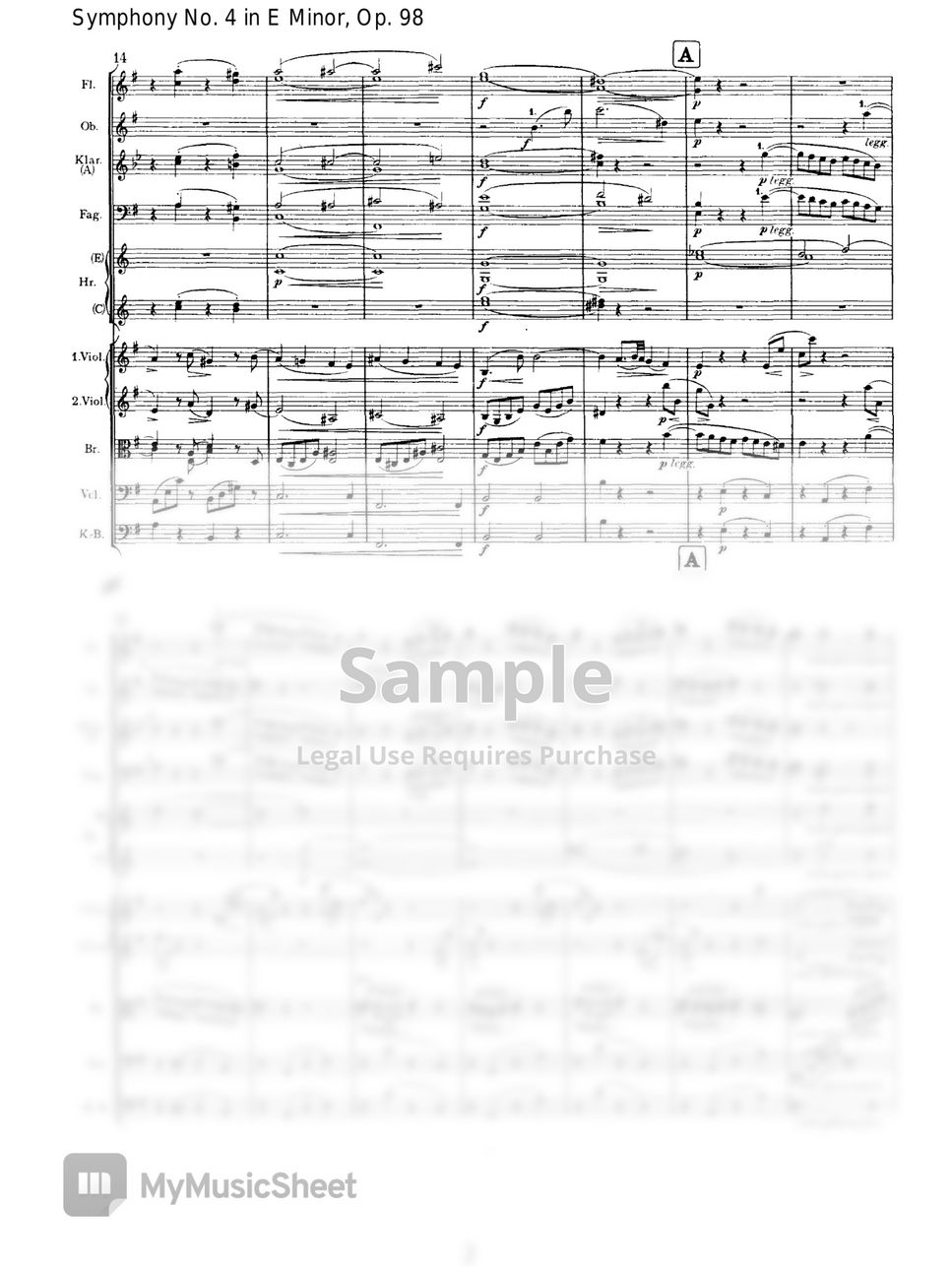 J Brahms Symphony No In E Minor Sheets By Original Score