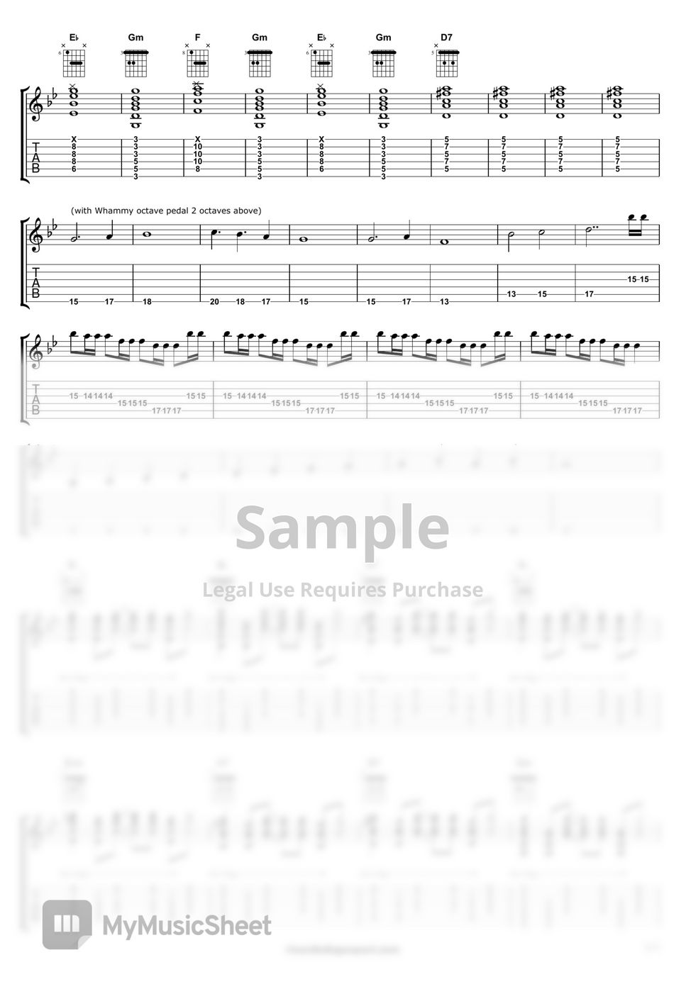 Audioslave Like A Stone For One Guitar TAB By Ricardo De Gaspari