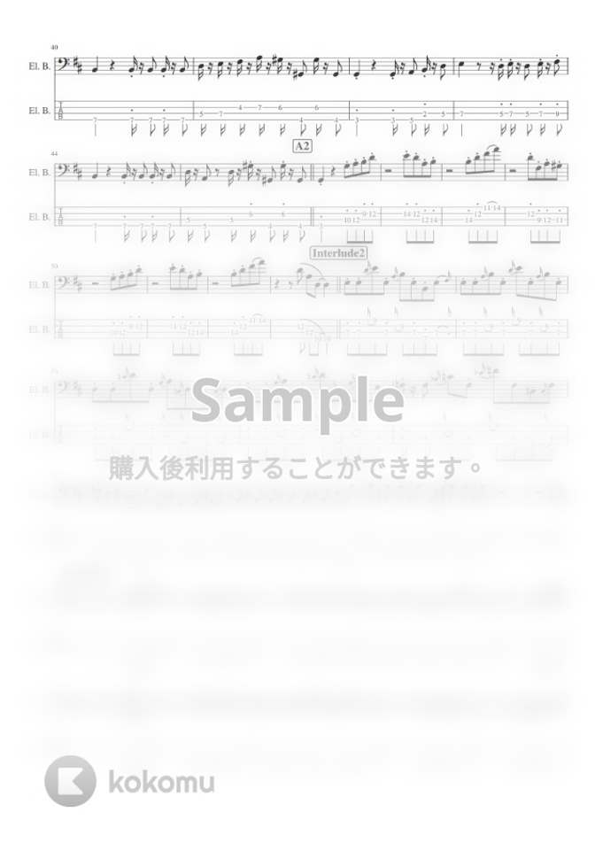 Suchmos Mint ベース Tab By Taruo S Bass Score タブ 五線譜 楽譜