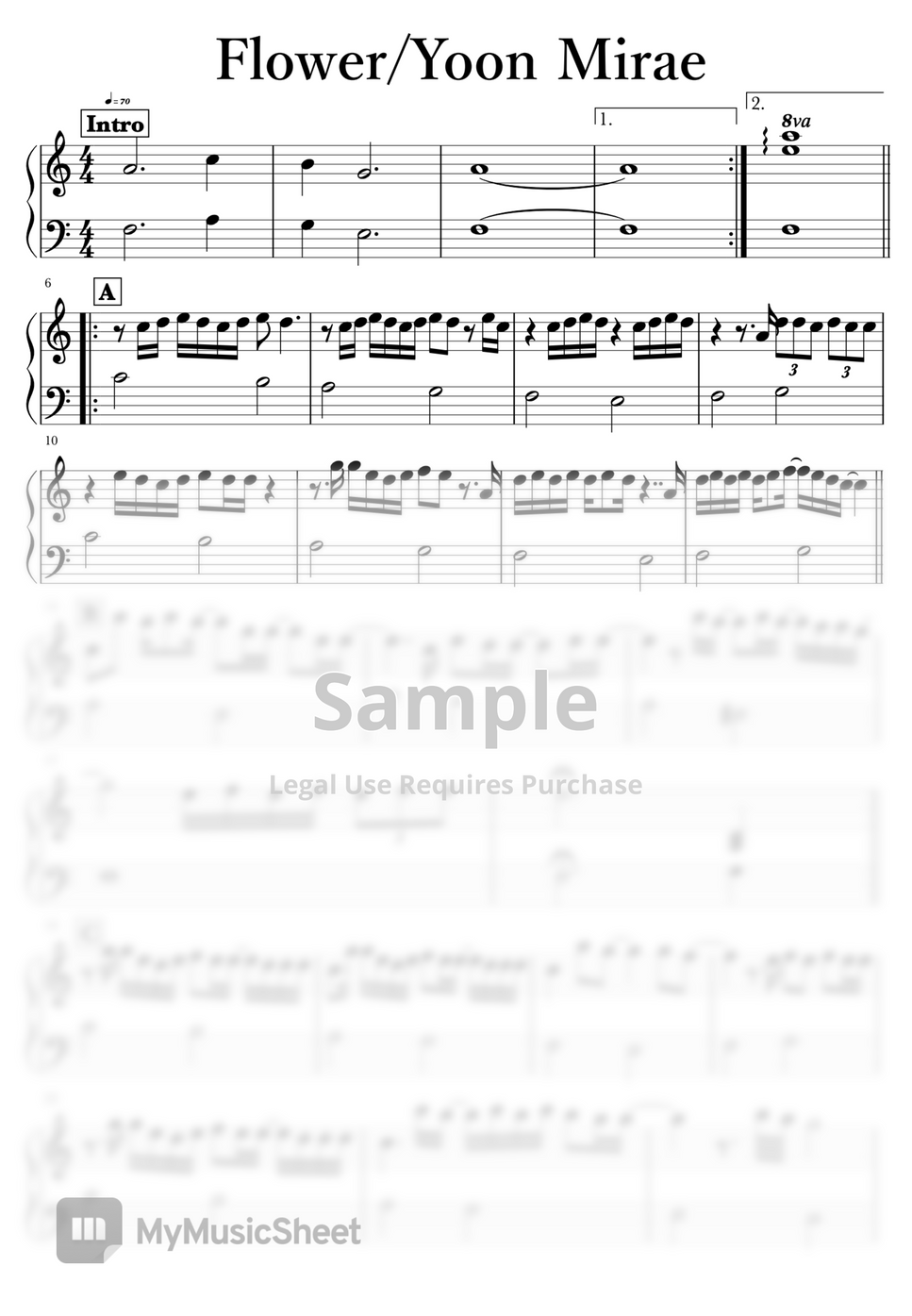 Yoon MiRae flower Sheet by Eri Nagayama