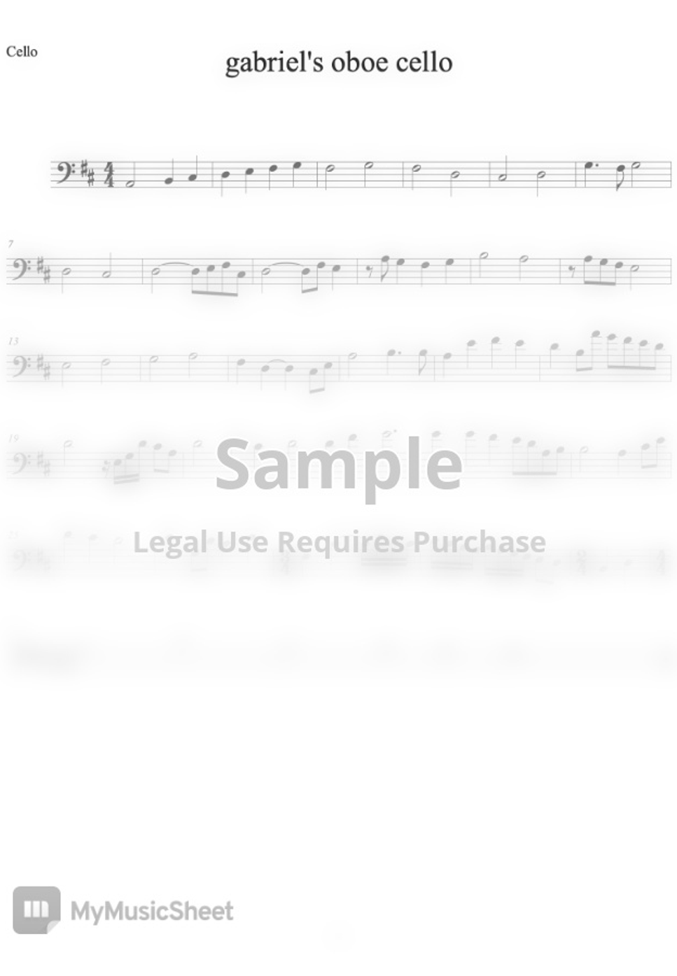 gabriel's oboe Partition musicale