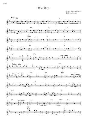 Haikyuu To The Top One Day In By Spyair Sheet Music