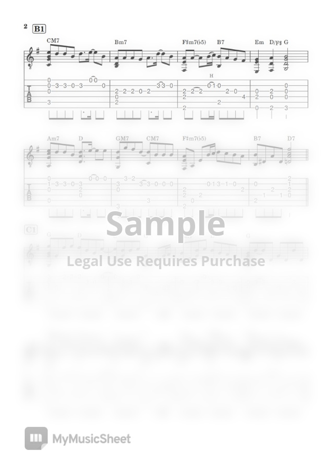 ｂ ｚ いつかのメリークリスマス ソロギター楽譜 By Gpc Sheet