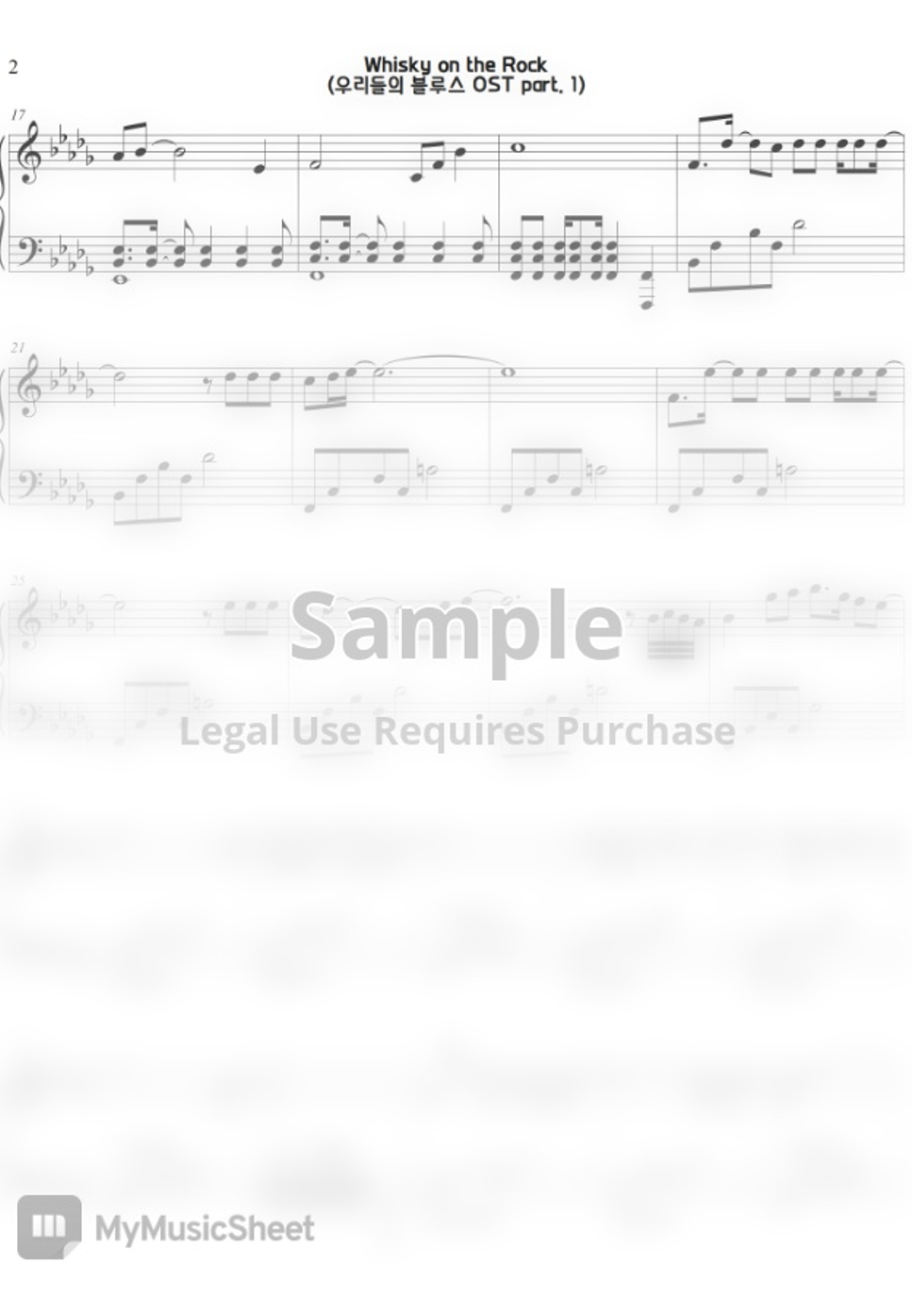 Our blues Whisky on the Rock by Sunny Fingers Piano Lembar Musik