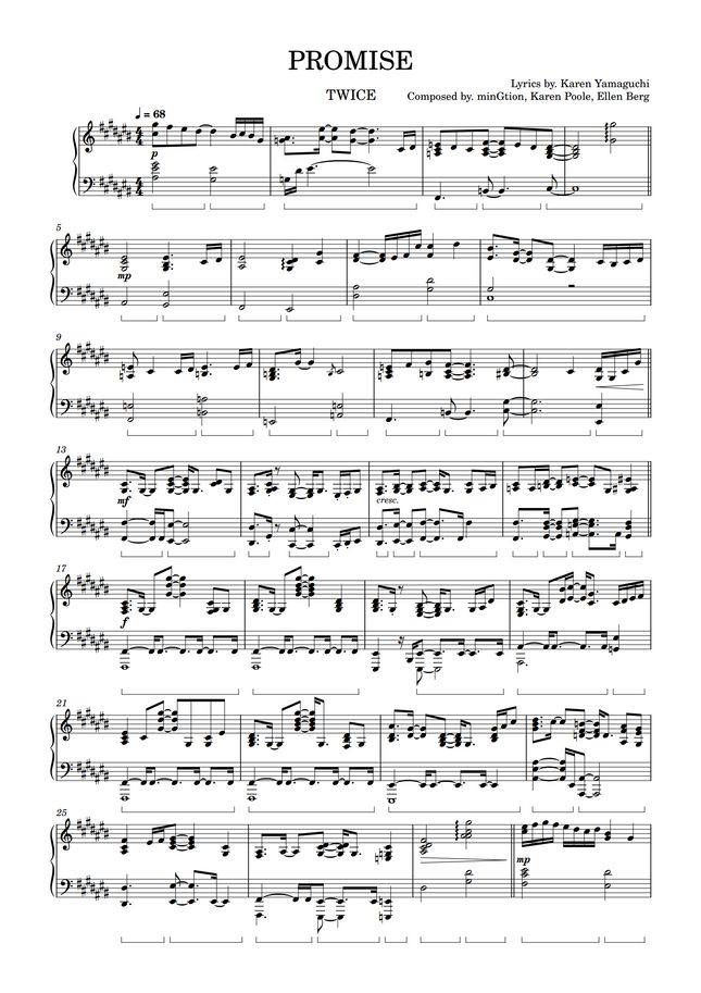 Twice Promise ピアノ伴奏 By ちゃんrina 楽譜