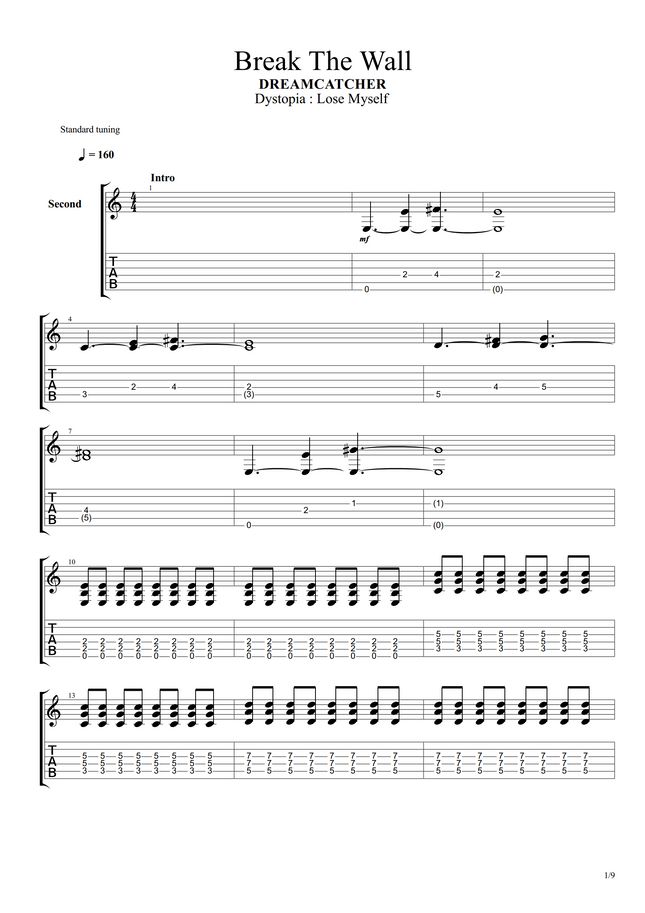 Dreamcatcher Break The Wall Sheet Music