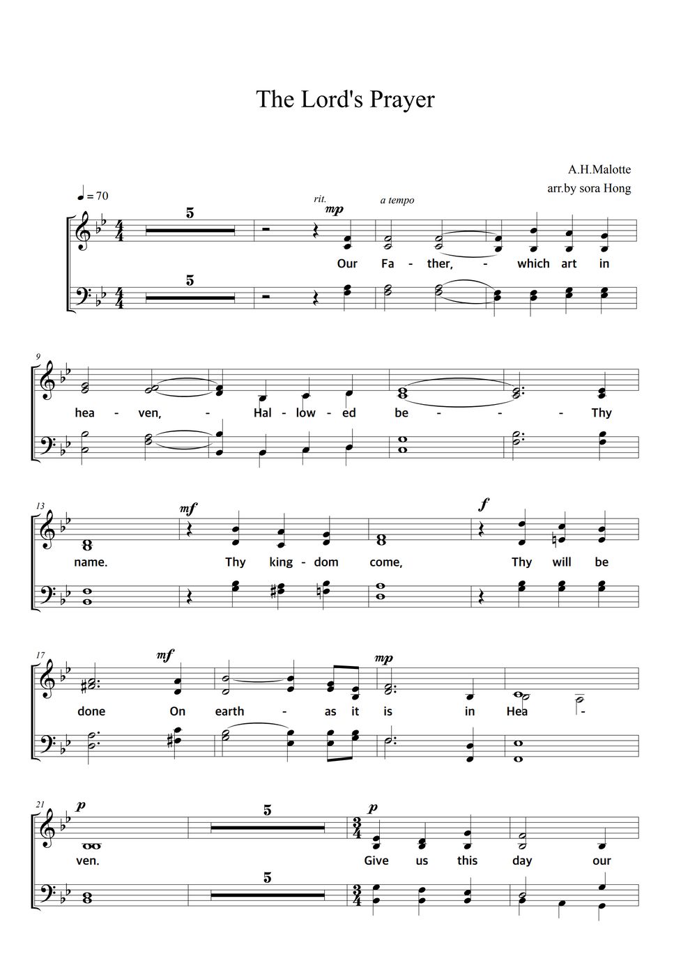 A.H.Malotte The Lord's Prayer(주기도문)