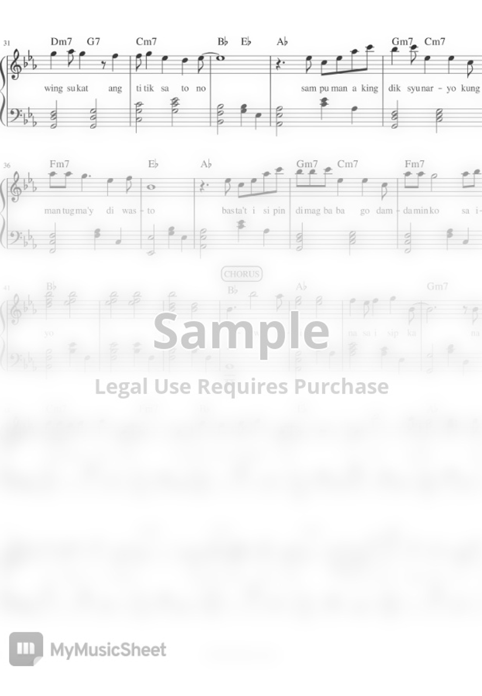 Regine Velasquez ArawGabi (piano sheet music) by Mel's Music Corner
