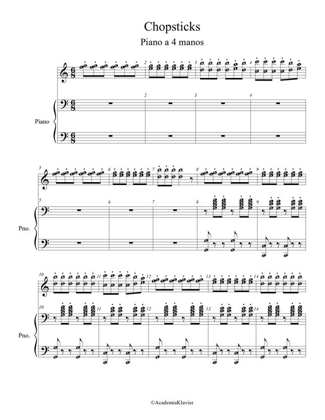 Euphemia Allen Chopsticks Duet by Emmanthe Sheet