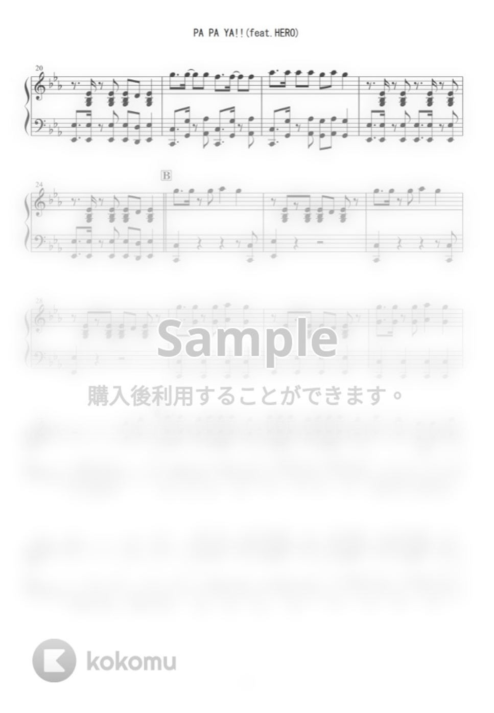 BABYMETAL PA PA YA!!(feat.HERO) by Oshamanbe楽譜