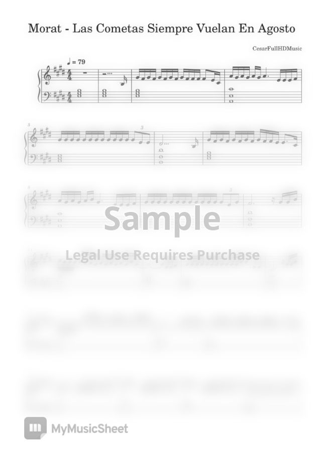 Morat las cometas siempre vuelan en agosto sheet music