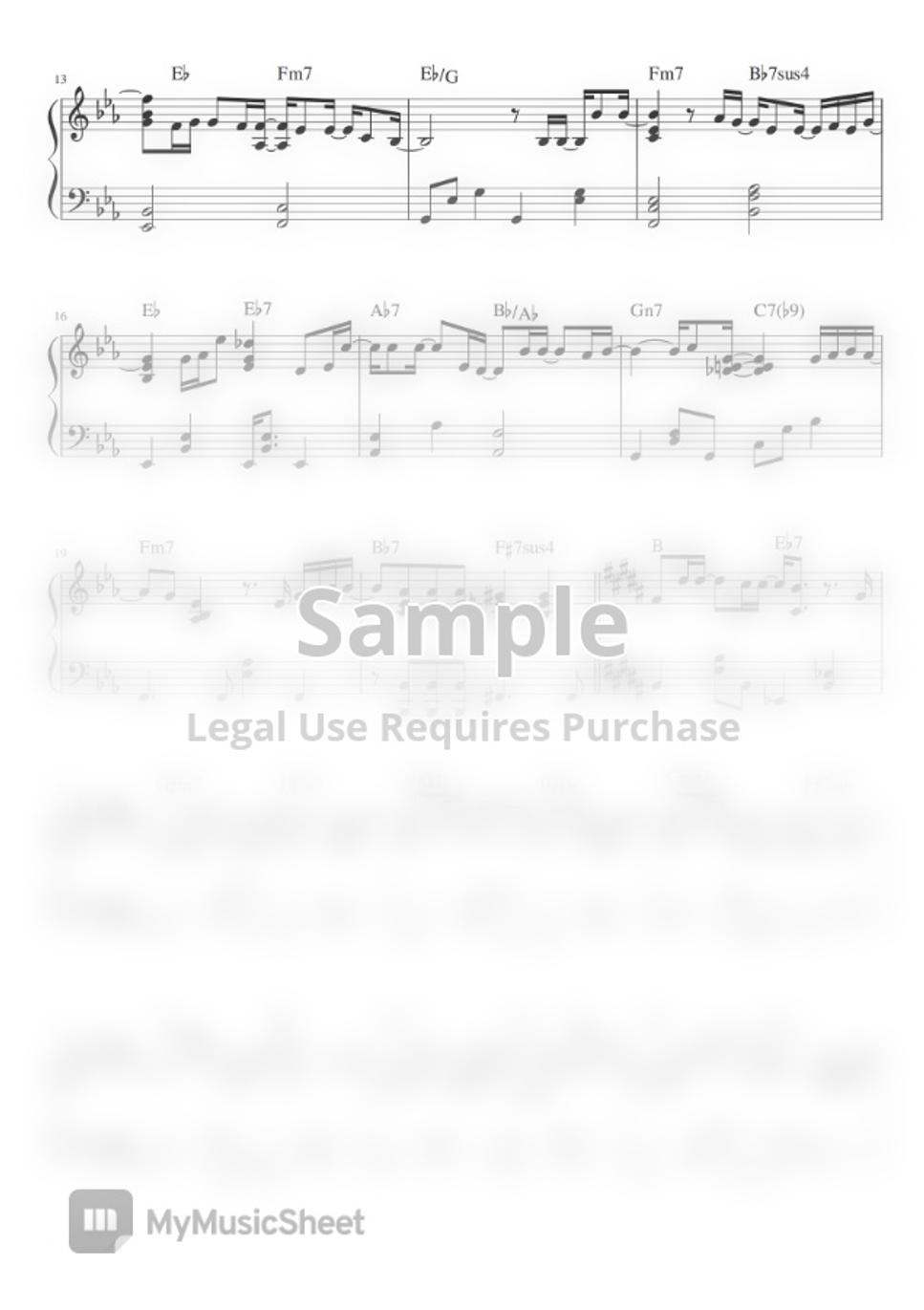 Juk Jae - Fall in love Piano Sheet (Nevertheless OST) Sheet