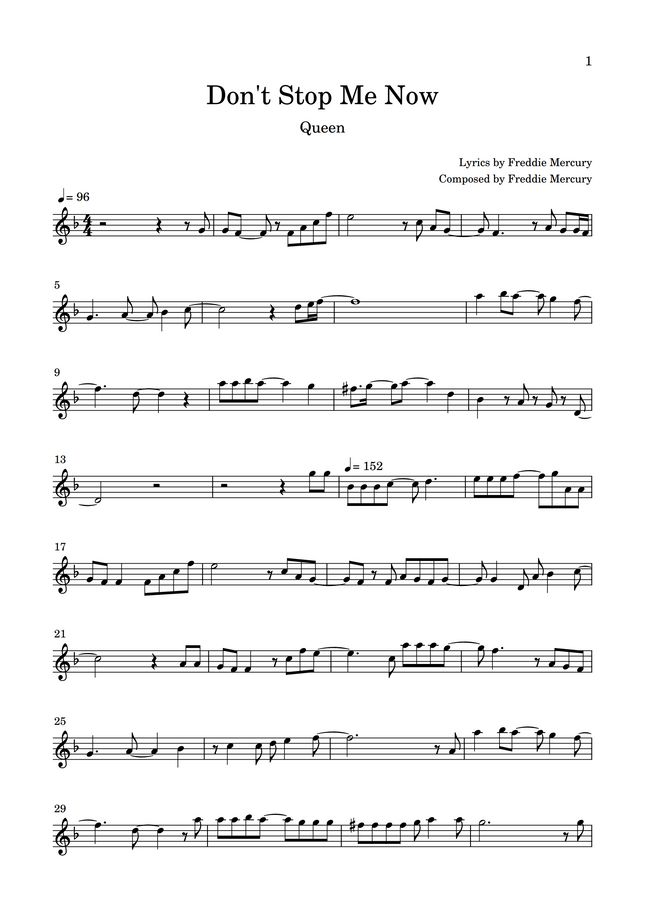 Queen / クイーン Don't Stop Me Now by Kaho Sheet Music Queen / クイーン Don't Stop Me Now by Kaho Sheet Music