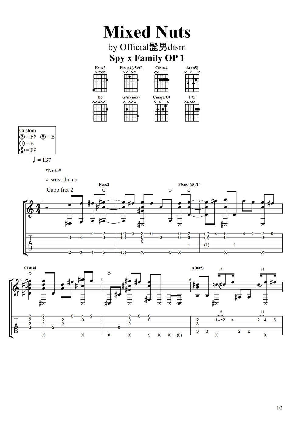Spy x Family OP1 Mixed Nuts TAB by Official HIGE DANdism