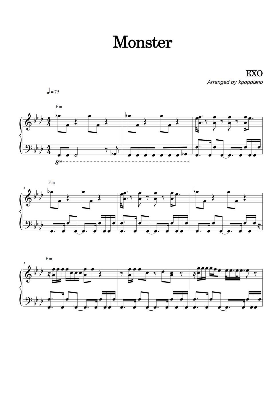 EXO - Monster by KPOP PIANO