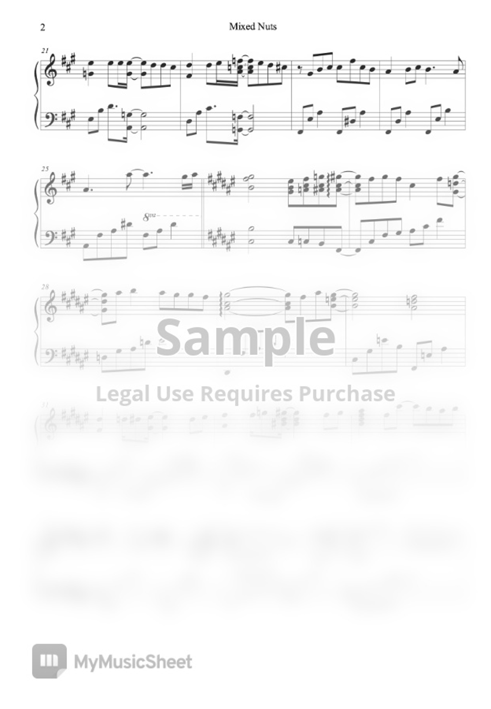 Official髭男dism Mixed Nuts (SPY X FAMILY OP) Hoja by Lunar Piano