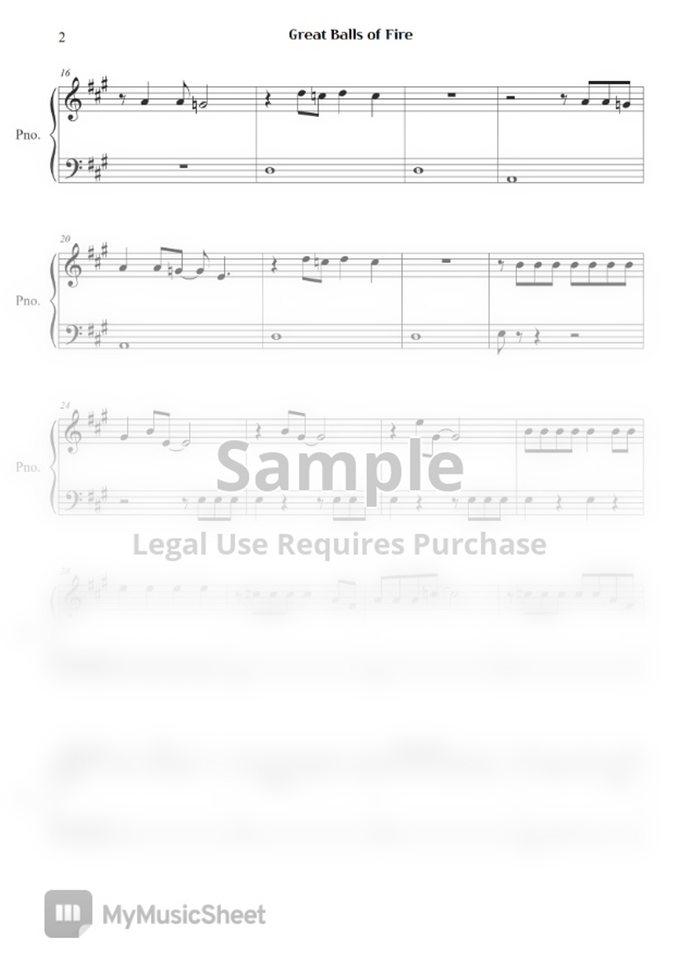 Top Gun Maverick Great Balls of Fire Note Partition musicale by