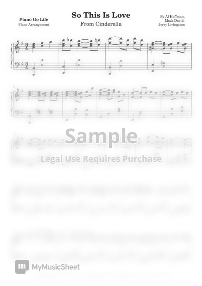 Cinderella - So This Is Love by Piano Go Life Sheet Music