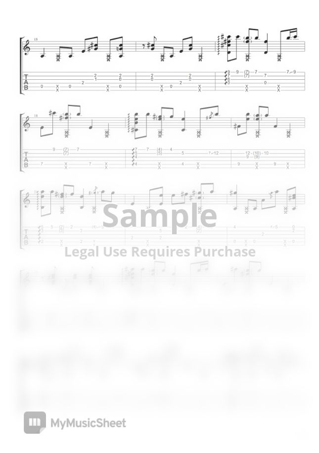 RAN Dekat Di Hati Fingerstyle Guitar Tabs Sheet Music