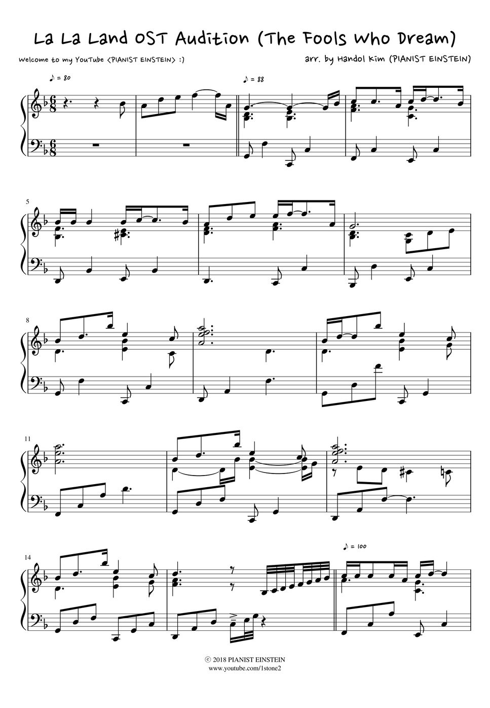 La La Land OST - Audition (The Fools Who Dream) Лист by PIANIST EINSTEIN