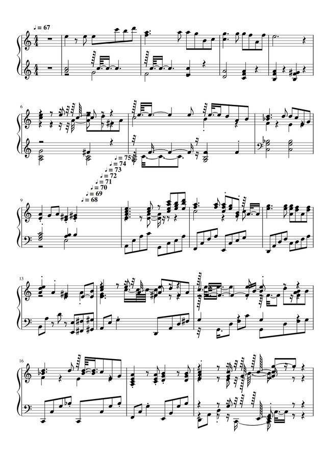 Ryuichi Sakamoto Energy Flow Sheet Music