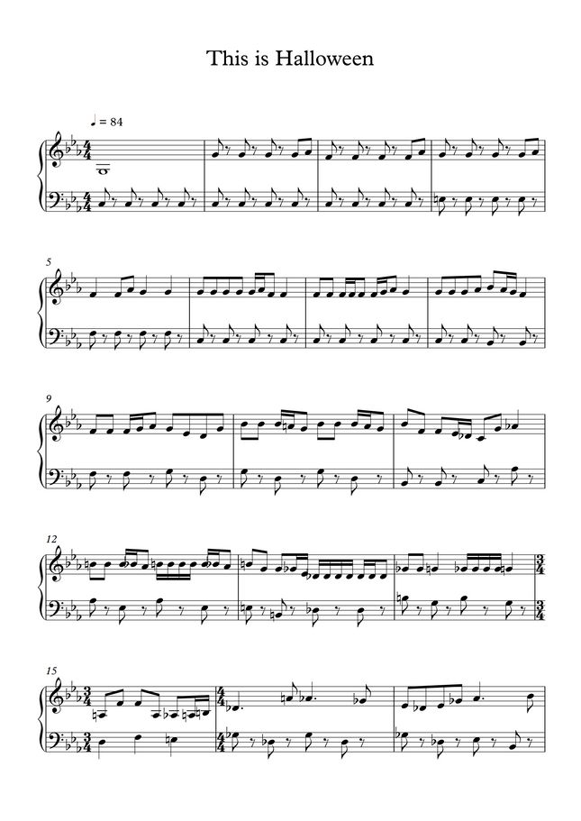 The Nightmare Before Christmas This is Halloween (EASY) by SlowEasyPiano Sheet Music