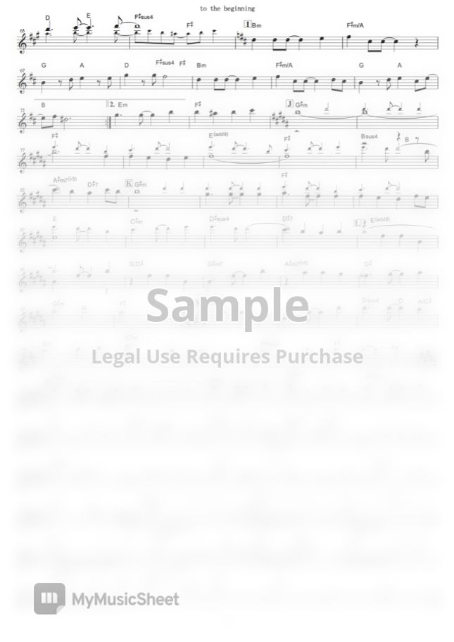 Fate Zero To The Beginning In By Kalafina Sheet Music