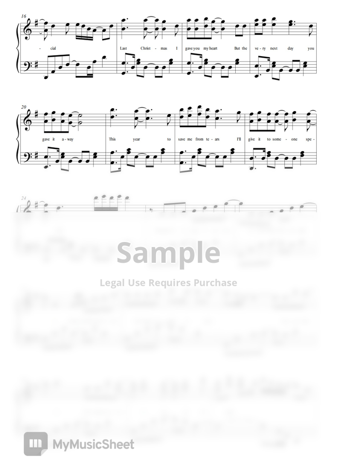 Ariana Grande Last Christmas 피아노 커버 By 한뼘피아노 Sheet