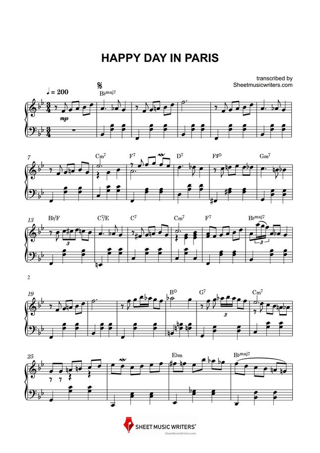 French Cafe Happy Day In Paris Sheet Music