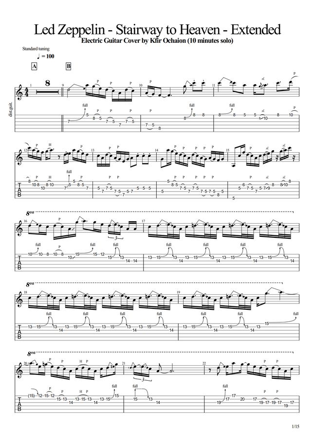 Led Zeppelin Stairway to Heaven Extended by Kfir Ochaion Sheet Music
