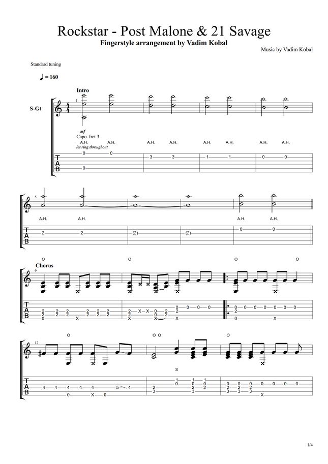Rockstar (Post Malone) Sheet Music