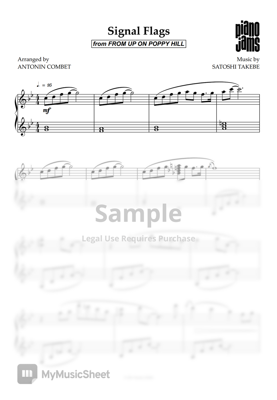 Satoshi Takebe - Signal Flags (From Up on Poppy Hill) Hoja by PianoJams - Signal Flags From Up On Poppy Hill