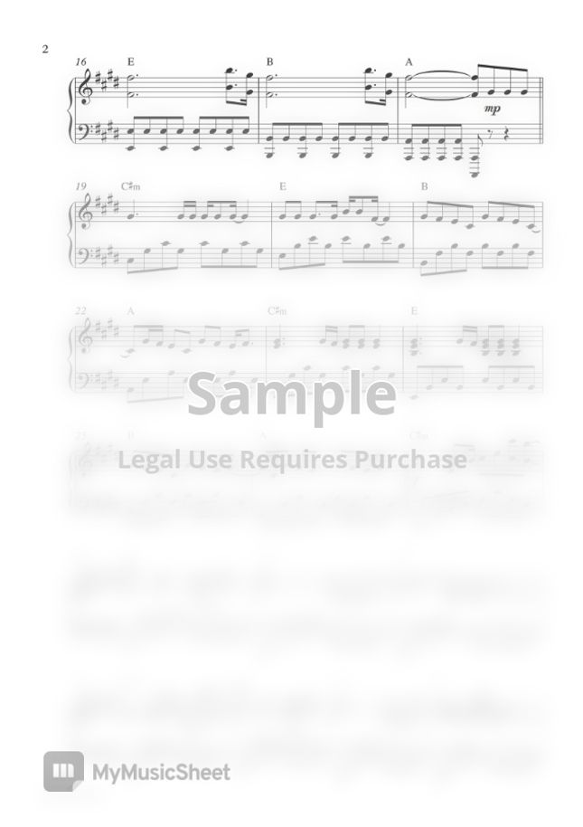 OneRepublic Counting Stars (Piano Sheet) by Pianella Piano Sheet Music