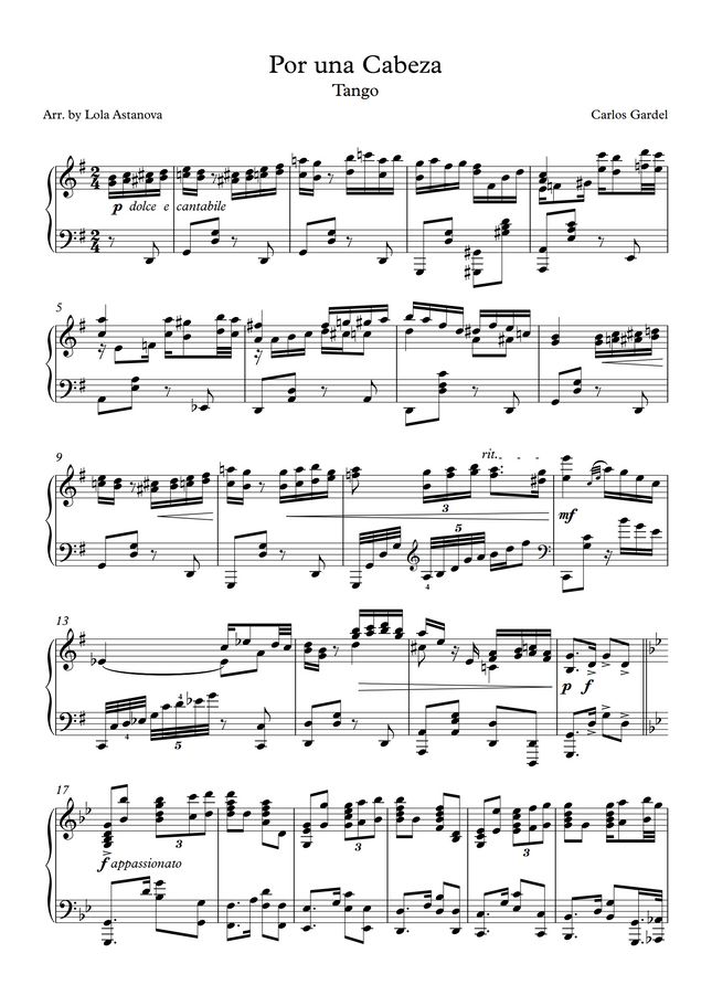 Carlos Gardel/LOLA ASTANOVA Tango Por Una Cabeza (Scent of a Woman