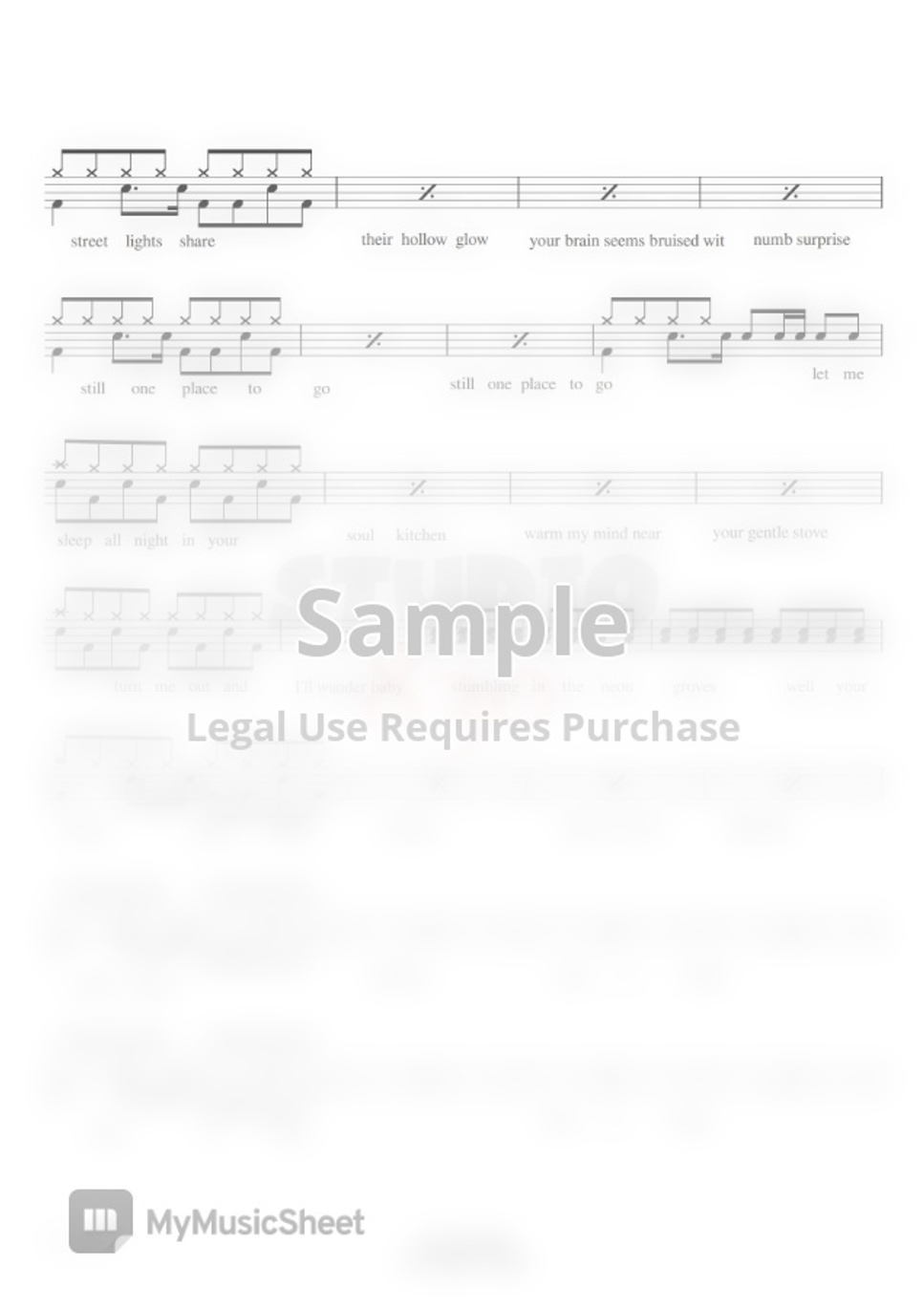 The Doors Soul Kitchen by Studio830 樂譜