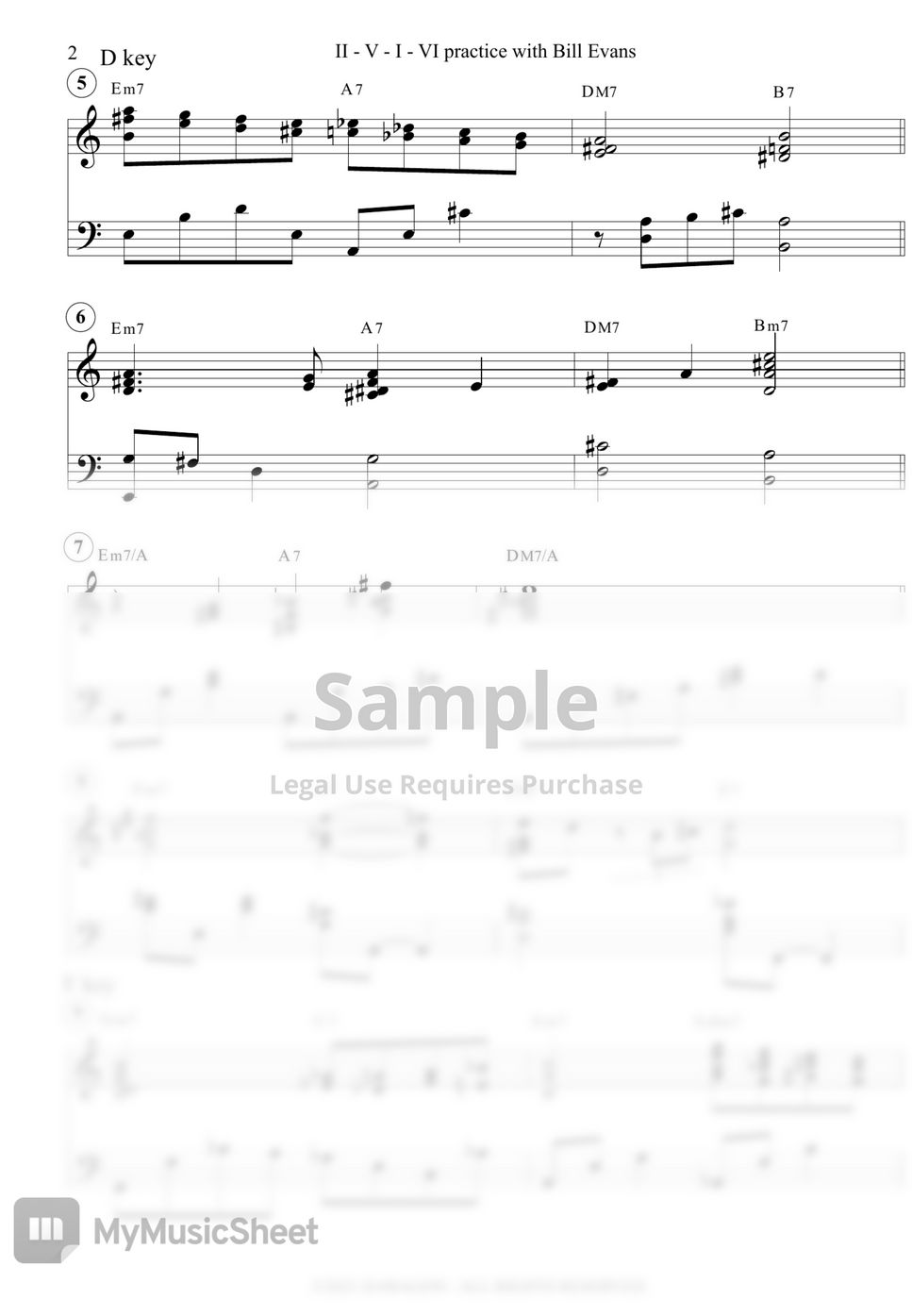 Bill Evans - Bill Evans style II-V-I voicing practice 楽譜 by HAWAGON