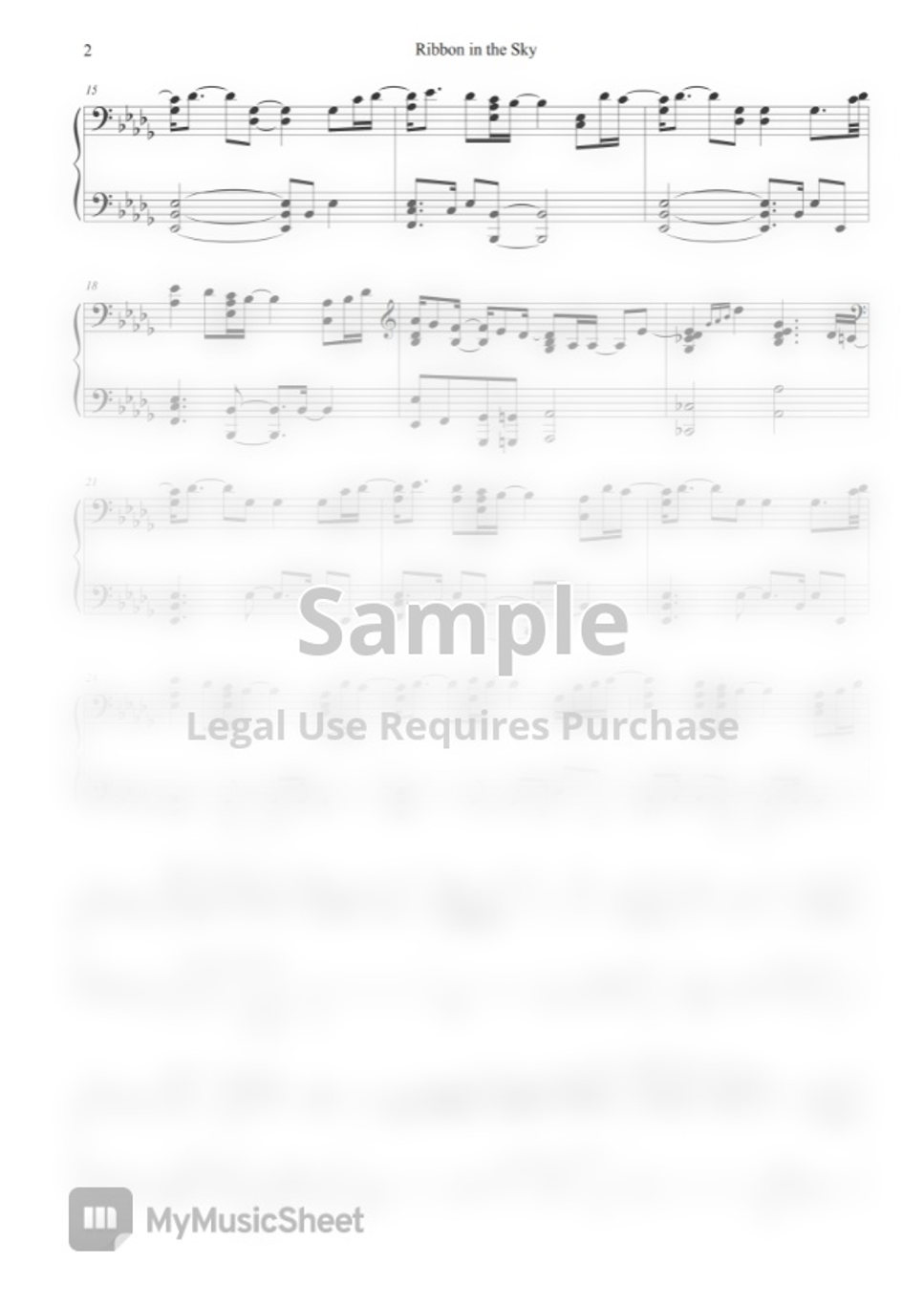 Stevie Wonder Ribbon in the Sky by sora Hong Sheet